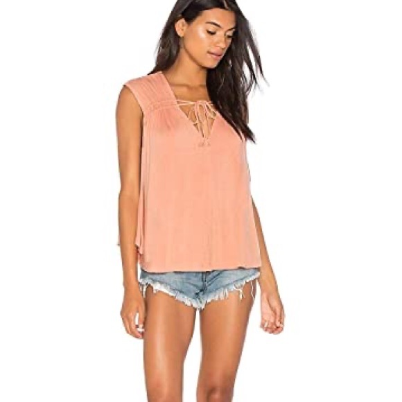 NWOT Free People Convertible Tie front top blouse - Picture 8 of 8